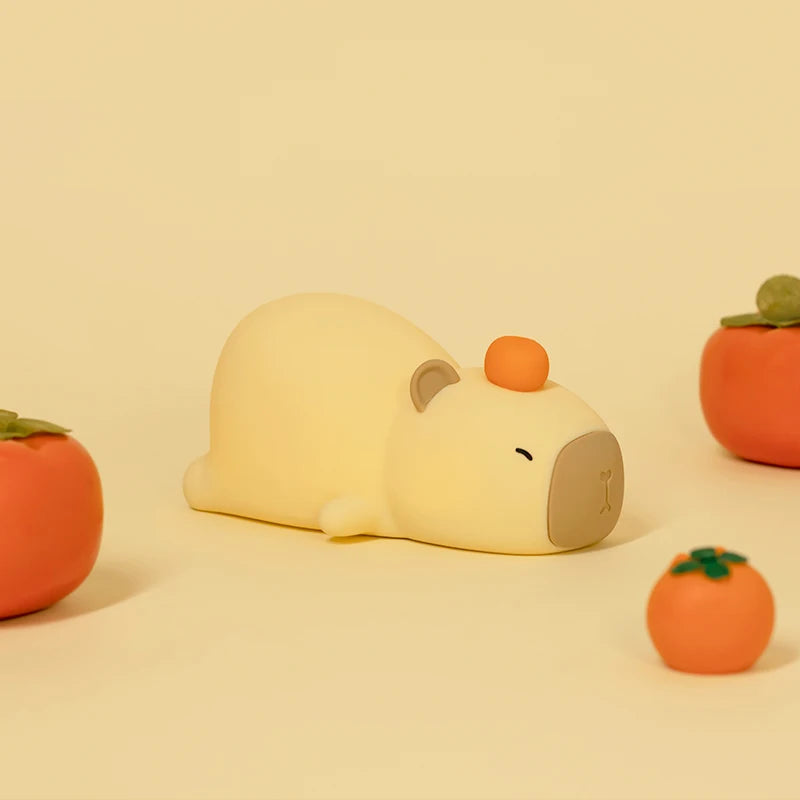 Cute Cartoon Capybara Silicone Night Light USB Rechargeable Timing Dimming Sleep Night Lamp for Children'S Room Decor