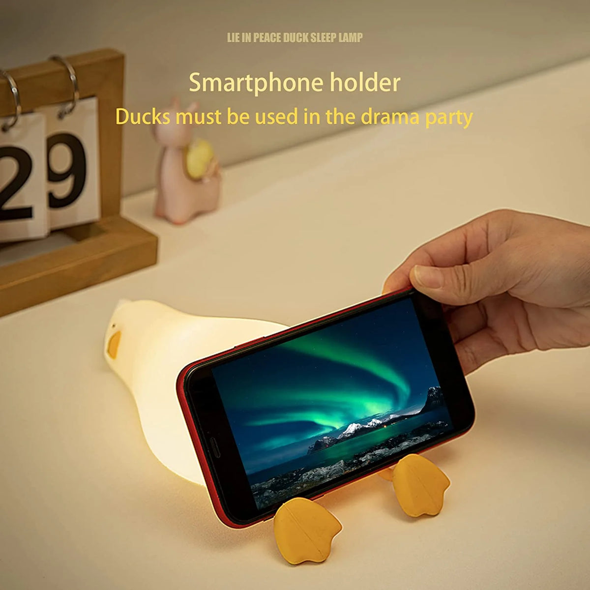 Lying Flat Duck Night Light LED Squishy Duck Lamp Cute Light Duck Silicone Dimmable Nursery Nightlight Rechargeable Bedside Touch Lamp Breastfeeding
