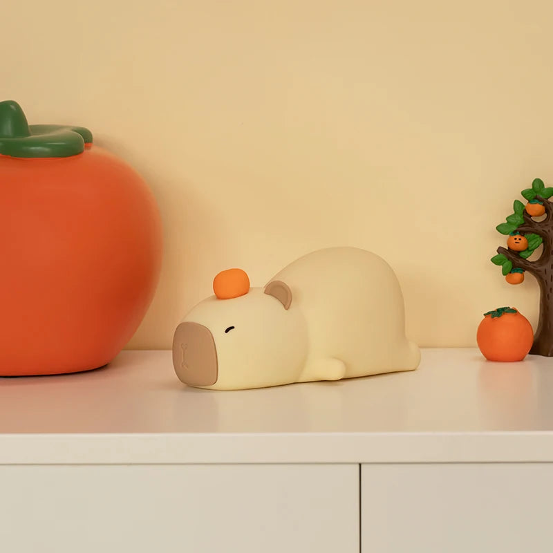 Cute Cartoon Capybara Silicone Night Light USB Rechargeable Timing Dimming Sleep Night Lamp for Children'S Room Decor